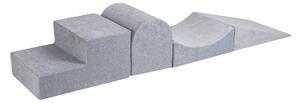 Gioco per psicomotricità grigio chiaro in velluto 4 pz altezza totale 30 cm 45x193 cm Montessori – Meowbaby