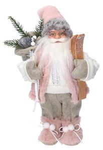 Babbo natale in tessuto rosa cm xh30