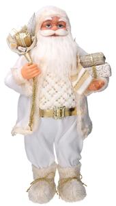 Babbo natale in tessuto bianco e oro cm xh60