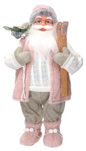 Babbo natale in tessuto rosa cm xh60