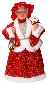 Babbo natale in tessuto signora rosso e oro cm xh45