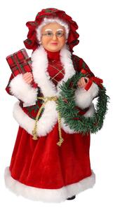 Babbo natale in tessuto signora damascato rosso cm 0xh45