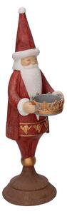 Babbo natale in resina portacandele rosso cm 11x15xh37,5