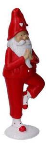 Babbo natale in yoga resina rosso cm 11x8xh31