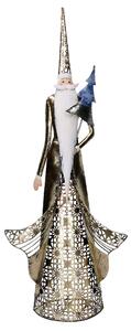 Babbo natale in metallo con albero blu e oro cm 23,5x11,5xh63