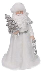 Babbo natale in resina bianco cm 14x12xh23