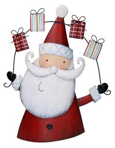 Babbo natale in metallo con regali rosso cm 38,7x10,8xh47,6
