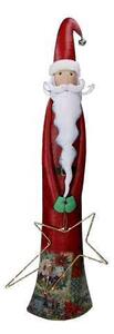 Babbo natale in metallo con stella rosso con led cm 24,8x10,8xh75,5