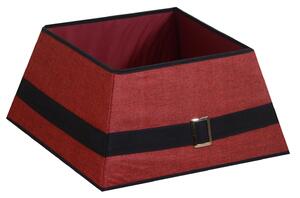 Copri base albero tessuto pieghevole rosso riga nera quadro cm 48x48xh25