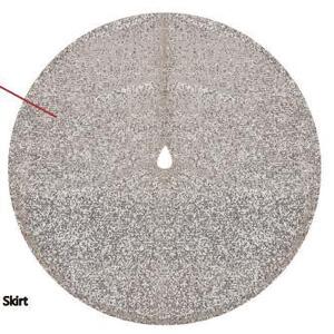 Copri base albero tessuto con pailette champagne cm Ø90