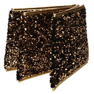 Copri base albero tessuto pieghevole oro double face esagonale glitter cm Ø68xh25