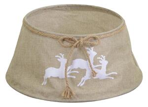 Copri base albero tessuto pieghevole renne beige tondo cm Ø56xh25