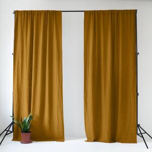 Tenda giallo ocra marrone in lino 140x200 cm Bronze – Linen Tales