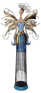 Fatina metallo blu e oro cm 32x12,7xh71,8