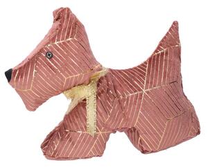 Fermaporta tessuto cane rosa cm 35x5xh26