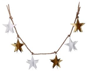 Festone stella metallo bianco e oro cm 135x13x13