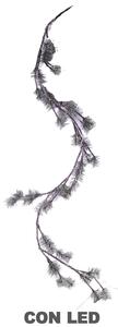 Festone verde innevato con 44 led cm 180xh20