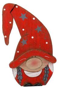 Gnomo legno ragazza rosso cm 18,5x7,5xh30