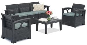 Set di mobili da giardino in technorattan Reno 5 Garden Point antracite