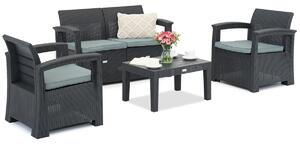 Set di mobili da giardino in technorattan Reno 4 Garden Point antracite