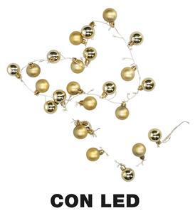 Luce filo sfera oro 48 led bianco caldo alimentazione fissa cm Ø4x120