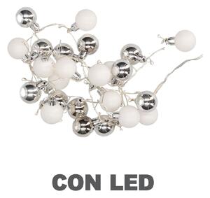 Luce filo sfera bianco 48 led bianco caldo alimentazione fissa cm Ø4x120