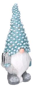 Gnomo resina azzurro con led cm 21,5x16,5xh47