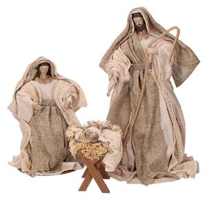 Natività tessuto set 3pz beige cm xh25,5