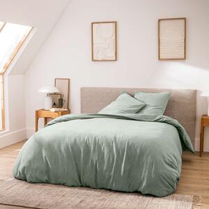 Set copripiumino e federa verde in cotone per letto matrimoniale/per letto esteso 3 pezzi 240x220 cm Meline – douceur d'intérieur