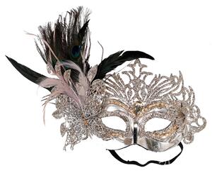 Maschera plastica argento cm 30