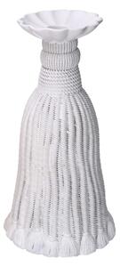 Portacandele resina nappina bianco cm Ø14xh25,6