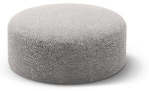 Poggiapiedi grigio chiaro con rivestimento in bouclé Dia – Micadoni