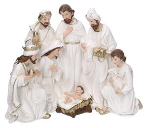 Natività resina bianco cm 23x12,5xh19,5
