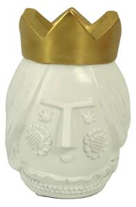 Portavaso resina viso regina oro bianco cm 11x14xh17