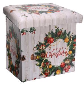 Puff similpelle ghirlanda quadro cm 38x38xh38