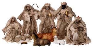 Natività tessuto set 9pz beige cm xh25,5