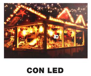 Quadro con led legno multicolor rettangolare cm 60x40xh1,8