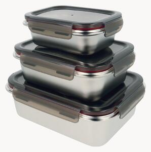 Set di 3 contenitori per alimenti Inox