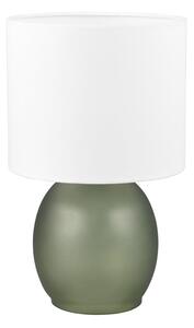 Lampada da tavolo bianco-verde con paralume in tessuto (altezza 29 cm) Vela - Trio