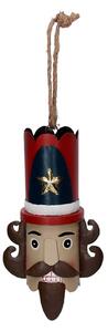 Soldatino Schiaccianoci in metallo blu e rosso cm 14,6x10,16xh43,8