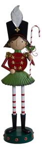 Statua metallo bambina rosso cm 31,7x26,7xh104,7