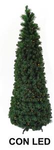 Albero di Natale Artificiale Pieghevole 180 cm 793 Rami con Luci LED Verde