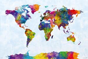 Posters, Stampe Michael Tompsett - Watercolor World Map