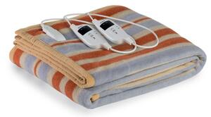 Coperta Elettrica Elettrocoperta Matrimoniale in Misto Lana Righe