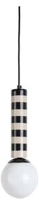 Lampadario nero/grigio tortora in metallo ø 12 cm Rayado – Leitmotiv