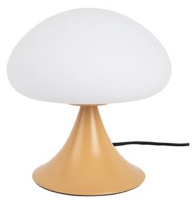 Lampada da tavolo giallo ocra in metallo con paralume in vetro (altezza totale 21 cm) Hongo – Leitmotiv