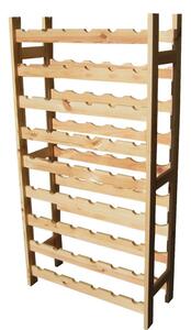 Portabottiglia 54 Posti 63x27x120 cm in Legno di Pino Naturale