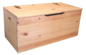 Cassapanca Baule 73x35x33 cm in Legno di Pino Naturale