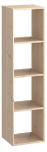 Pensile Libreria 4 Ripiani 36x30x139 cm in Legno di Pino Naturale