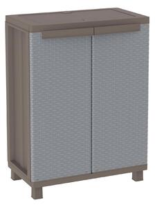 Armadio Modulare da Esterno 68x37,5x91,5 cm 2 Ante 1 Ripiano in Polipropilene Jrattan Tortora e Grigio